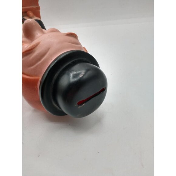 Rare Vintage Smiling Laurel Tall Coin Bank Figurine With Hat & Suitcase 14" Tall - Picture 4 of 6